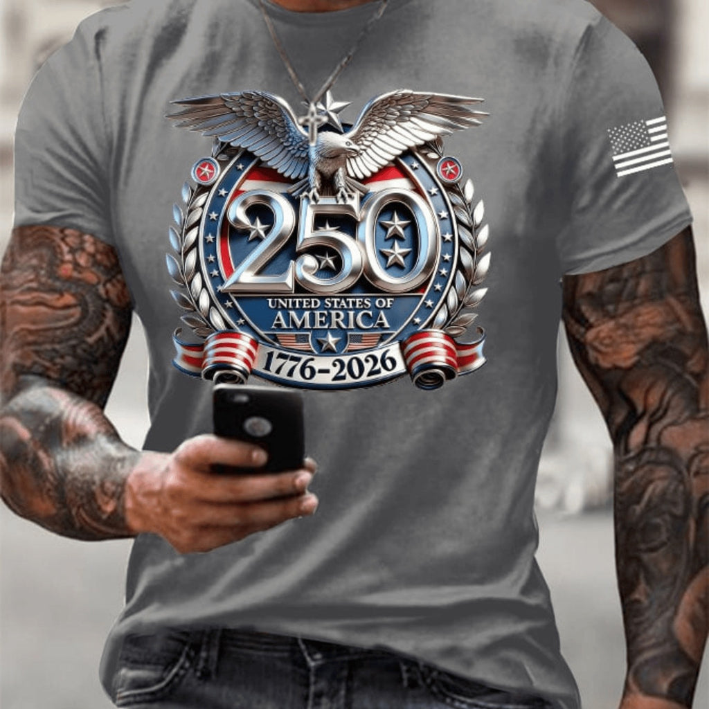 New Arrival USA 250th Anniversary Shirts Mens Patriotic USA Flag Brush Stroke Polo Shirt Stars Stripes Short Sleeve Casual Summer Top