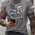 New Arrival USA 250th Anniversary Shirts Mens USA 250th Anniversary Eagle Badge T Shirt Patriotic 1776-2026 American Graphic Short Sleeve Top