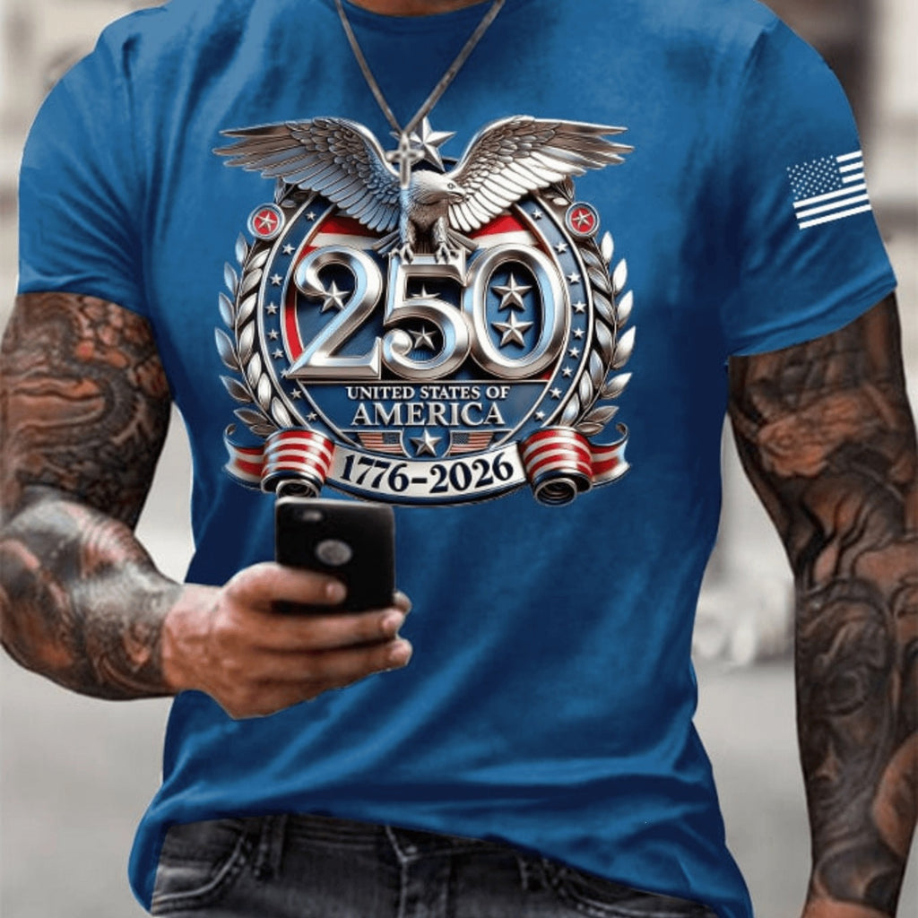 New Arrival USA 250th Anniversary Shirts Mens Patriotic USA Flag Brush Stroke Polo Shirt Stars Stripes Short Sleeve Casual Summer Top